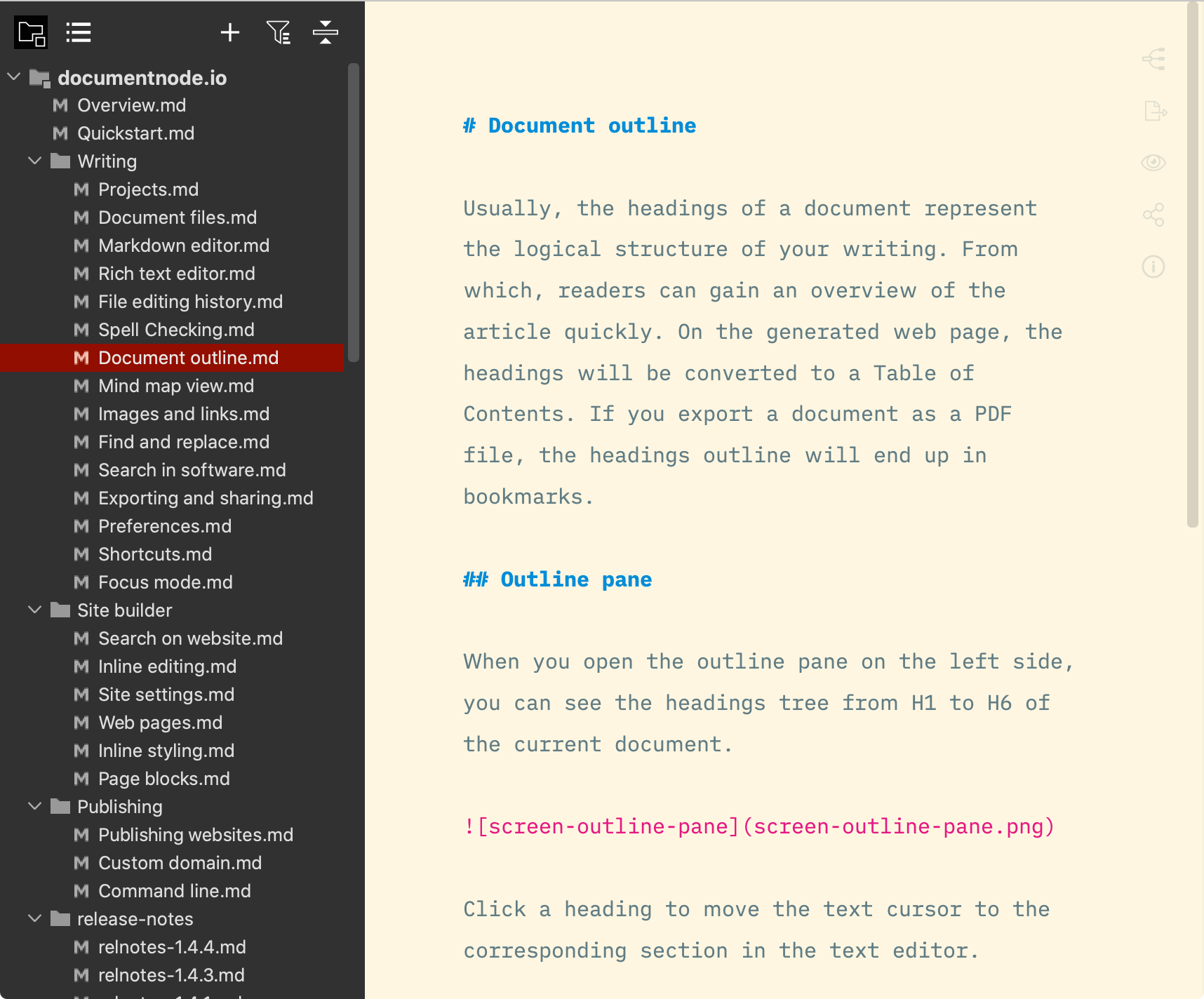 Work on top of local folders of plain text Markdown files