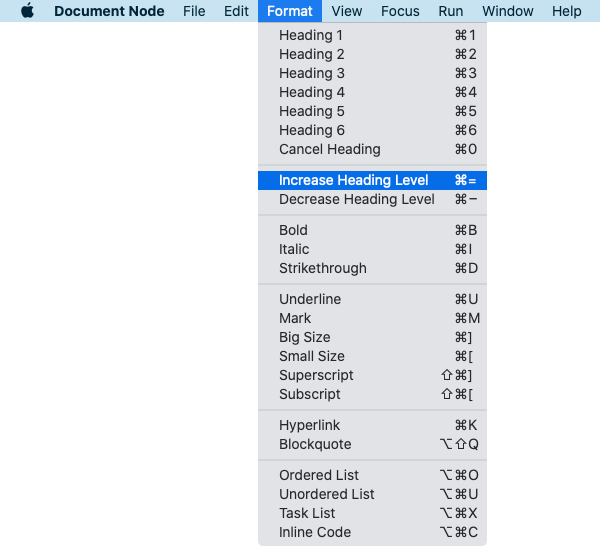 Format Menu